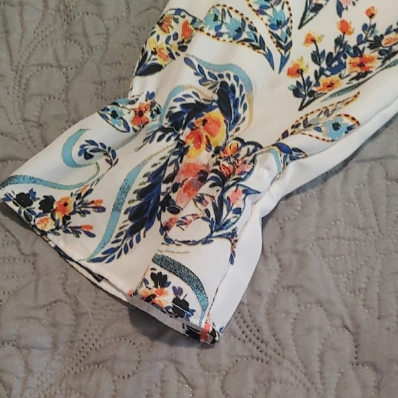 New Directions Chic Paisley Women's Blouse - White Multicolor Sz Sm - Picture 4 of 15